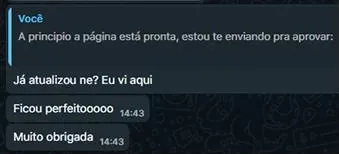 Depoimento: Ficou perfeito, muito obrigada