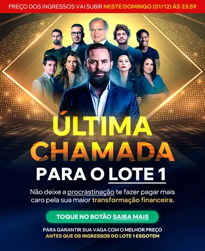 Anúncio de última chamada para o lote 1